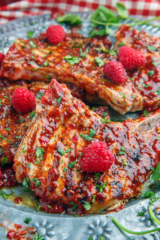 Raspberry Balsamic Chipotle Grilled Pork Chops Raspberry Balsamic Chipotle Grilled Pork Chops