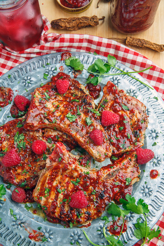 Raspberry Balsamic Chipotle Grilled Pork Chops Raspberry Balsamic Chipotle Grilled Pork Chops