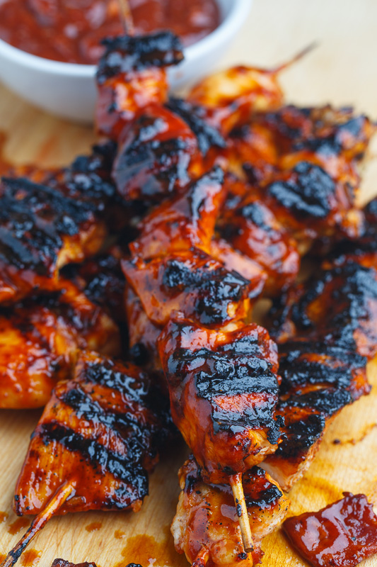 Bacon BBQ Chicken Skewers Bacon BBQ Chicken Skewers