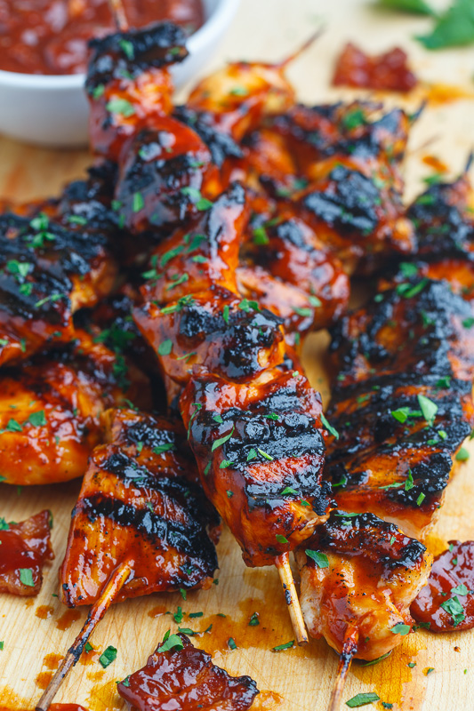 Bacon BBQ Chicken Skewers Bacon BBQ Chicken Skewers