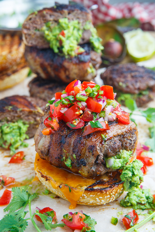 Bacon Wrapped Guacamole Stuffed Burgers Bacon Wrapped Guacamole Stuffed Burgers