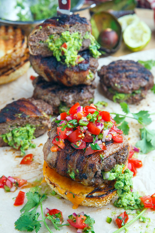 Bacon Wrapped Guacamole Stuffed Burgers Bacon Wrapped Guacamole Stuffed Burgers