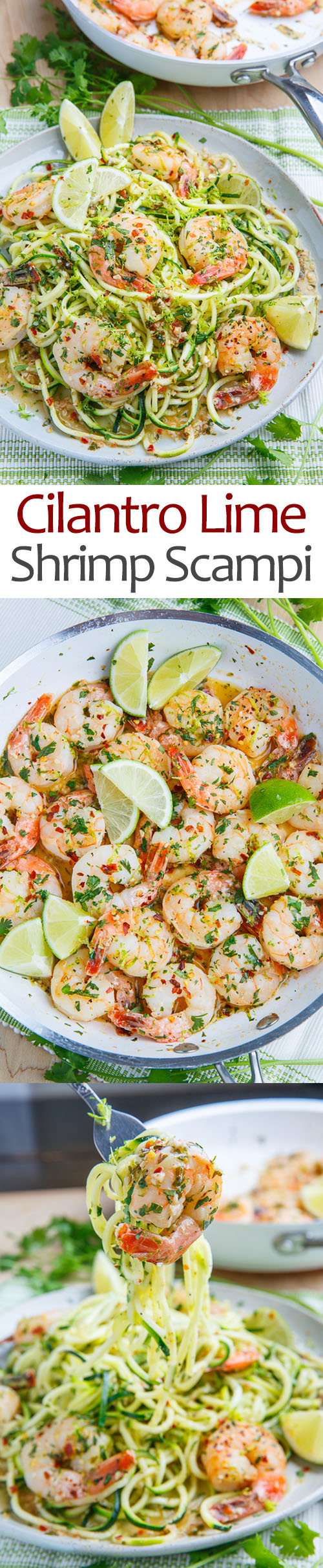 Cilantro Lime Shrimp Scampi with Zucchini Noodles Cilantro Lime Shrimp Scampi with Zucchini Noodles