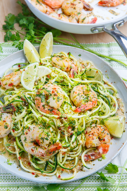 Cilantro Lime Shrimp Scampi with Zucchini Noodles Cilantro Lime Shrimp Scampi with Zucchini Noodles