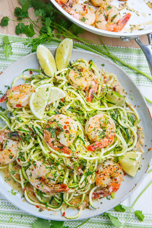 Cilantro Lime Shrimp Scampi with Zucchini Noodles Cilantro Lime Shrimp Scampi with Zucchini Noodles