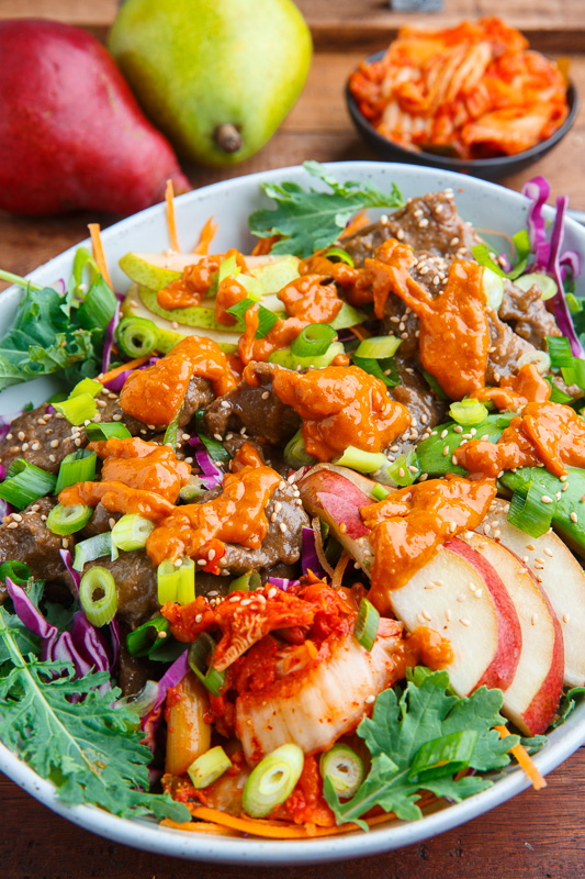 Korean Bulgogi and Pear Kale Salad Korean Bulgogi and Pear Kale Salad