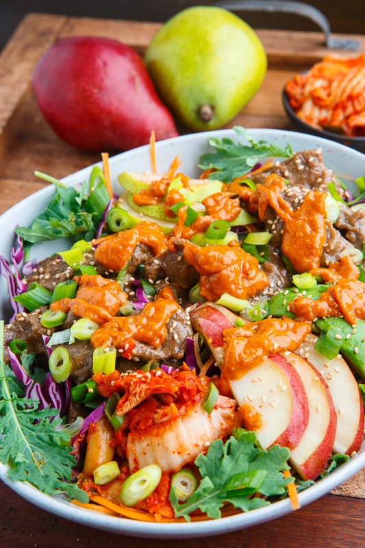 Korean Bulgogi and Pear Kale Salad Korean Bulgogi and Pear Kale Salad