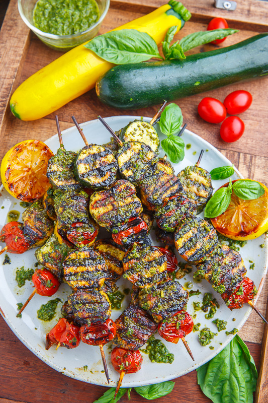 Pesto Grilled Chicken, Zucchini and Tomato Skewers Pesto Grilled Chicken, Zucchini and Tomato Skewers