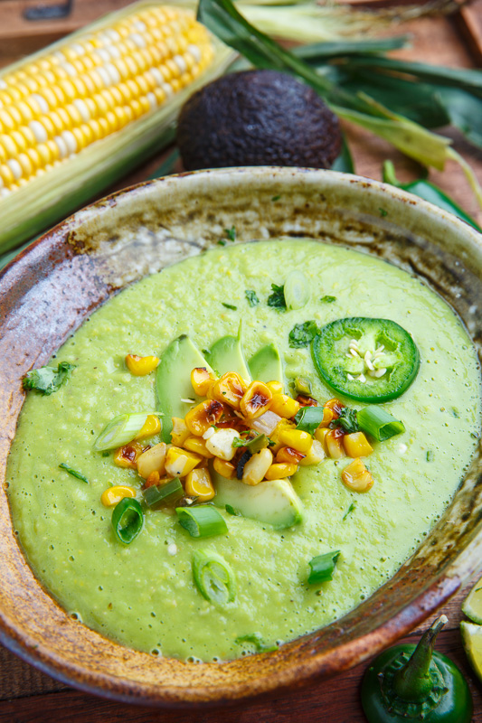 Spicy Roasted Corn and Jalapeno Avocado Soup Spicy Roasted Corn and Jalapeno Avocado Soup