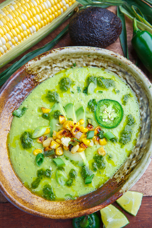 Spicy Roasted Corn and Jalapeno Avocado Soup Spicy Roasted Corn and Jalapeno Avocado Soup