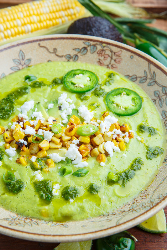 Spicy Roasted Corn and Jalapeno Avocado Soup Spicy Roasted Corn and Jalapeno Avocado Soup
