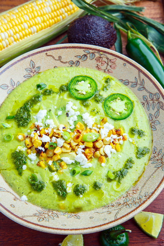 Spicy Roasted Corn and Jalapeno Avocado Soup Spicy Roasted Corn and Jalapeno Avocado Soup