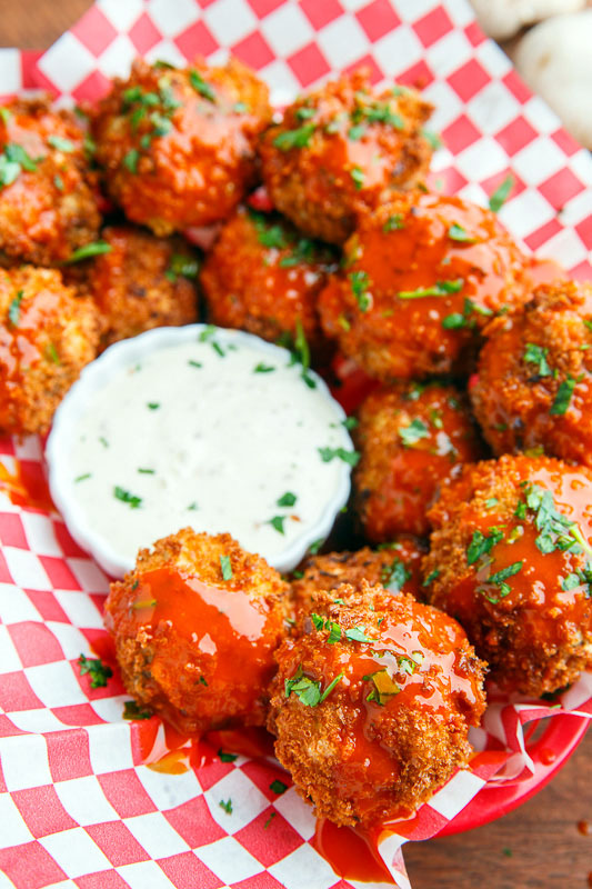 Cheesy Buffalo Mushroom Poppers Cheesy Buffalo Mushroom Poppers