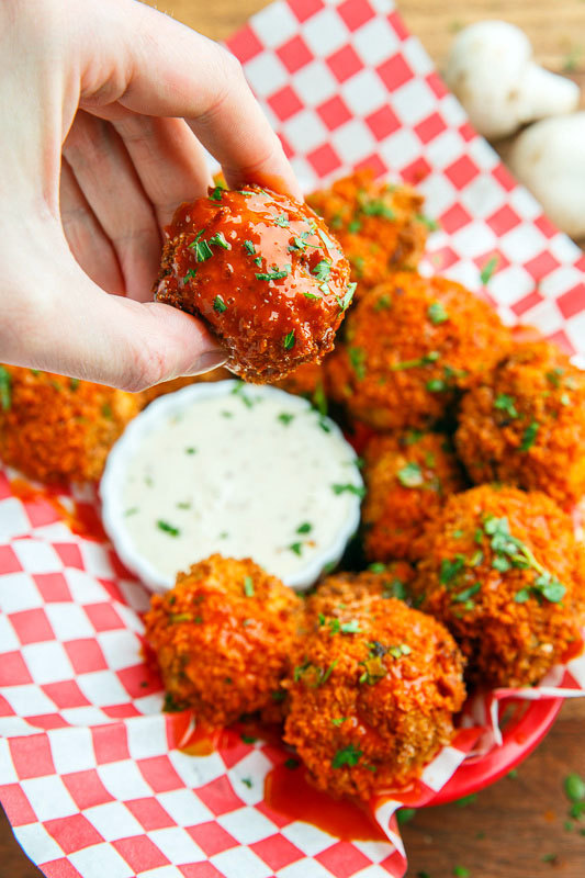 Cheesy Buffalo Mushroom Poppers Cheesy Buffalo Mushroom Poppers