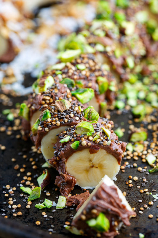 Pistachio, Chia and Popped Quinoa Chocolate Peanut Butter Banana Sushi Pistachio, Chia and Popped Quinoa Chocolate Peanut Butter Banana Sushi