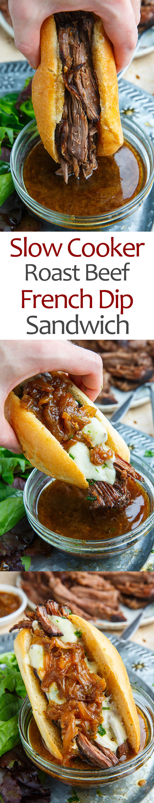 Slow Cooker Balsamic Roast Beef French Dip Sandwich Slow Cooker Balsamic Roast Beef French Dip Sandwich