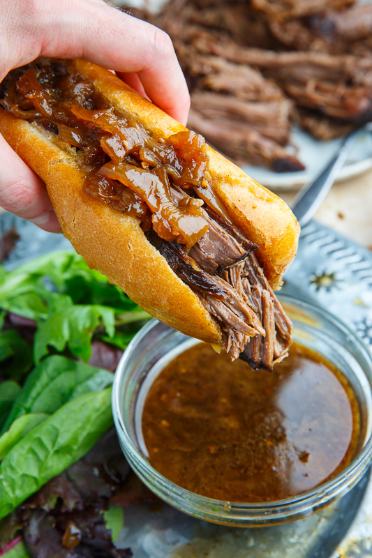 Slow Cooker Balsamic Roast Beef French Dip Sandwich Slow Cooker Balsamic Roast Beef French Dip Sandwich