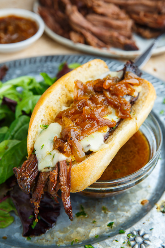Slow Cooker Balsamic Roast Beef French Dip Sandwich Slow Cooker Balsamic Roast Beef French Dip Sandwich