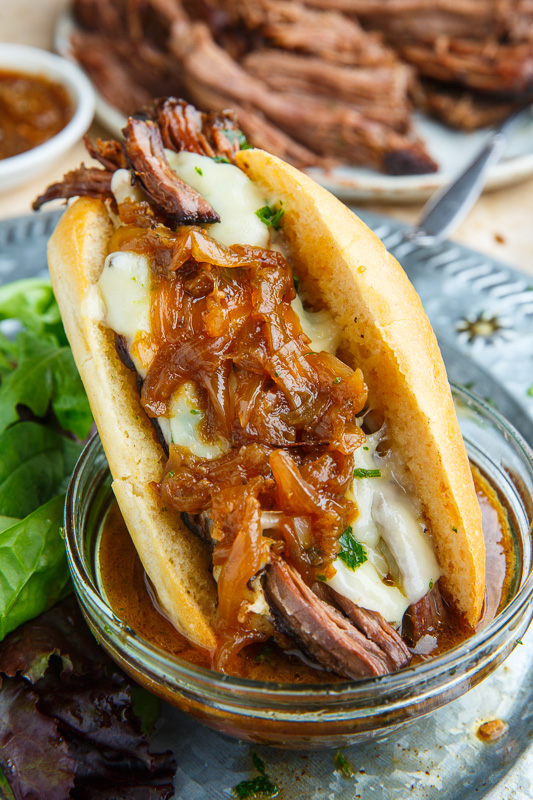 Slow Cooker Balsamic Roast Beef French Dip Sandwich Slow Cooker Balsamic Roast Beef French Dip Sandwich