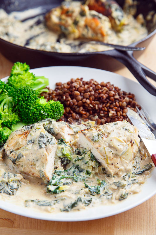 Spinach and Artichoke Stuffed Chicken