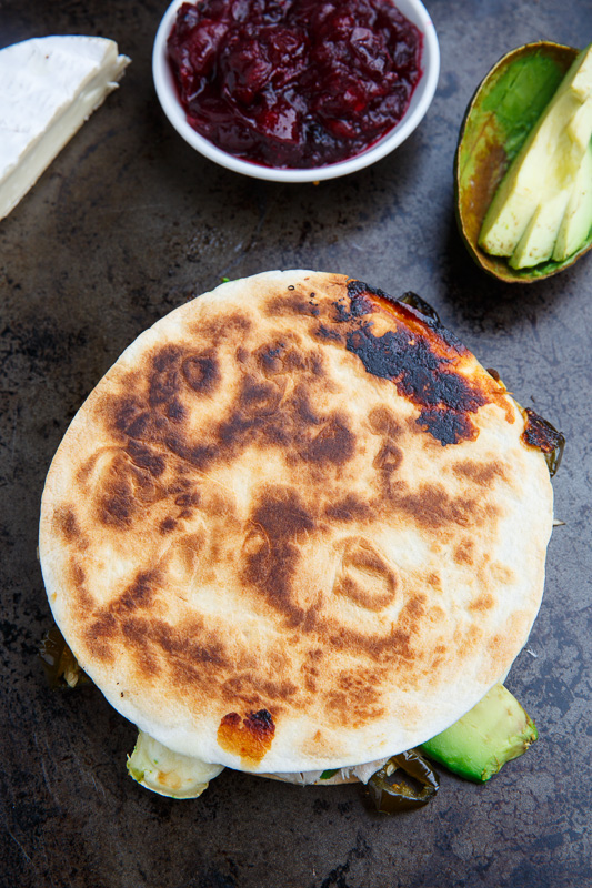 Cranberry and Brie Turkey Quesadillas with Avocado and Candied Jalapenos Cranberry and Brie Turkey Quesadillas with Avocado and Candied Jalapenos
