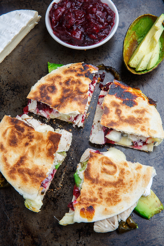Cranberry and Brie Turkey Quesadillas with Avocado and Candied Jalapenos Cranberry and Brie Turkey Quesadillas with Avocado and Candied Jalapenos