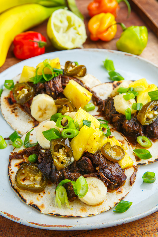 Jamaican Jerk Beef Tacos with Pineapple and Banana Salsa Jamaican Jerk Beef Tacos with Pineapple and Banana Salsa