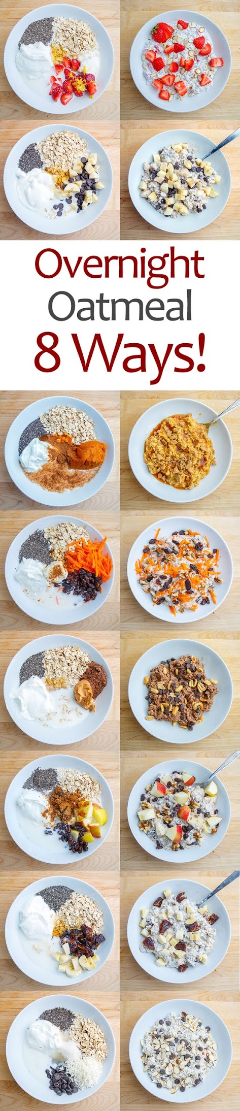Overnight Oatmeal - 8 Ways! Overnight Oatmeal - 8 Ways!