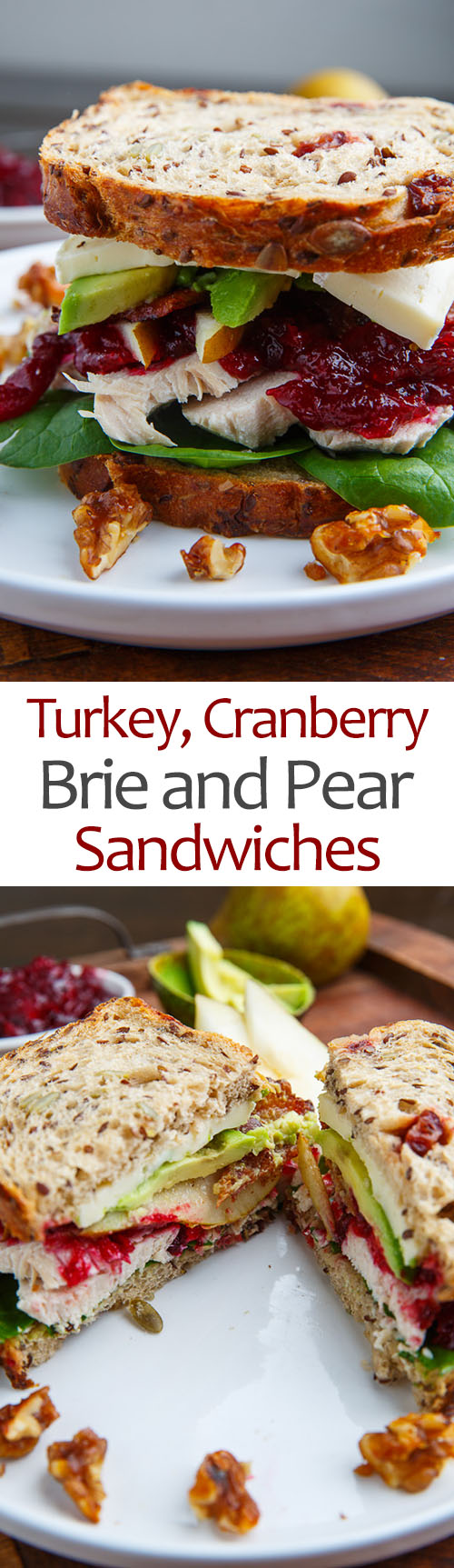 Turkey, Cranberry, Brie and Pear Sandwiches with Avocado and Bacon Turkey, Cranberry, Brie and Pear Sandwiches with Avocado and Bacon