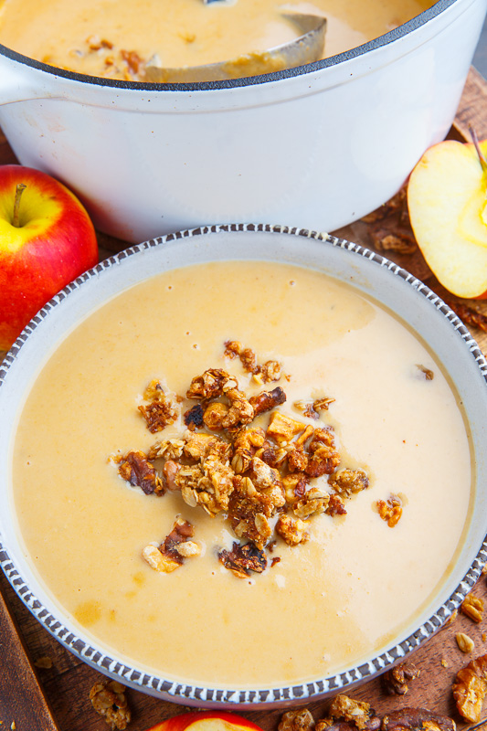 Creamy Maple Brie and Cheddar Apple Soup with Walnut-Oat Granola Creamy Maple Brie and Cheddar Apple Soup with Walnut-Oat Granola