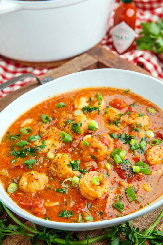 Shrimp Creole Soup with Bacon and Cheddar Dumplings Shrimp Creole Soup with Bacon and Cheddar Dumplings