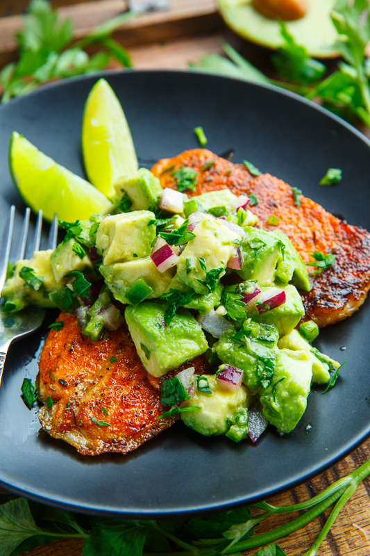 Blackened Salmon with Avocado Salsa Blackened Salmon with Avocado Salsa