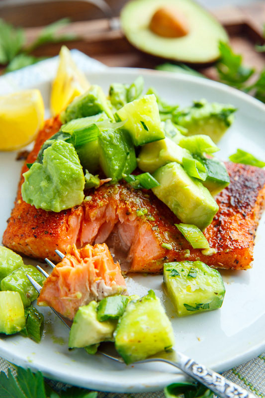 Blackened Salmon with Avocado Salsa Blackened Salmon with Avocado Salsa