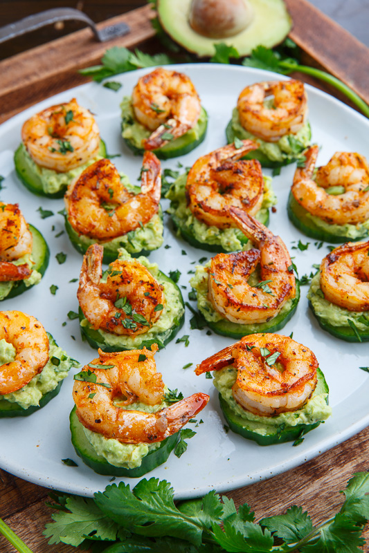 Blackened Shrimp Avocado Cucumber Bites Blackened Shrimp Avocado Cucumber Bites