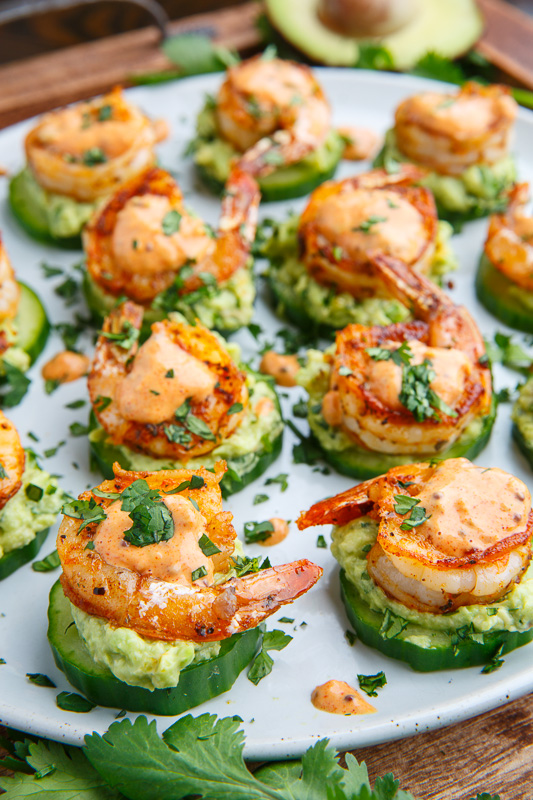 Blackened Shrimp Avocado Cucumber Bites Blackened Shrimp Avocado Cucumber Bites