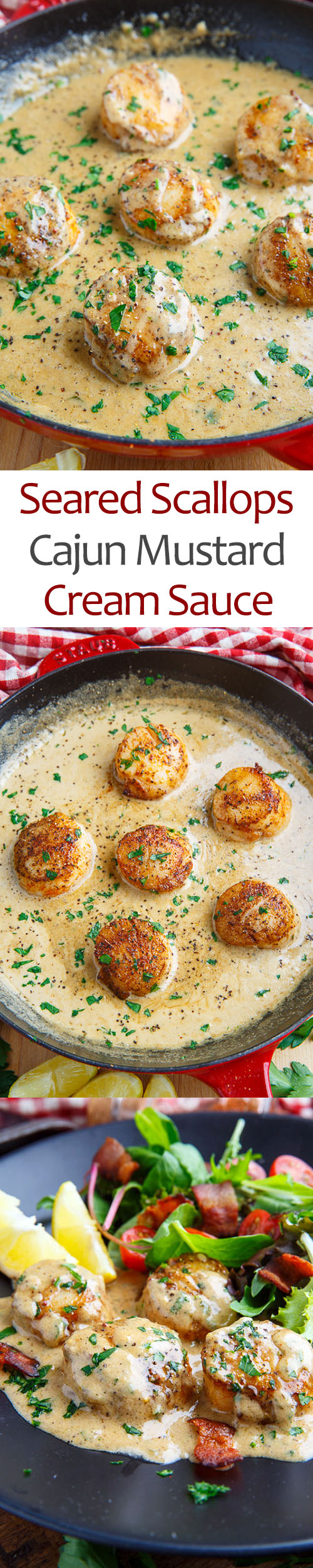 Seared Scallops in a Cajun Mustard Cream Sauce Seared Scallops in a Cajun Mustard Cream Sauce