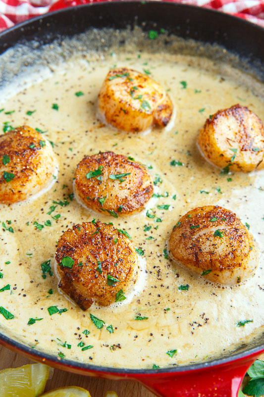 Seared Scallops in a Cajun Mustard Cream Sauce Seared Scallops in a Cajun Mustard Cream Sauce