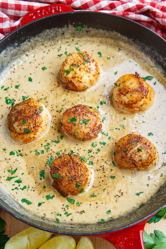 Seared Scallops in a Cajun Mustard Cream Sauce Seared Scallops in a Cajun Mustard Cream Sauce