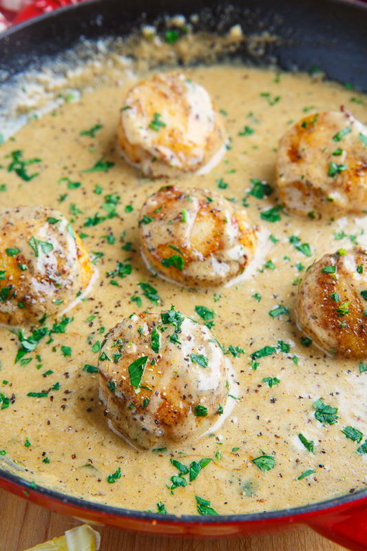 Seared Scallops in a Cajun Mustard Cream Sauce