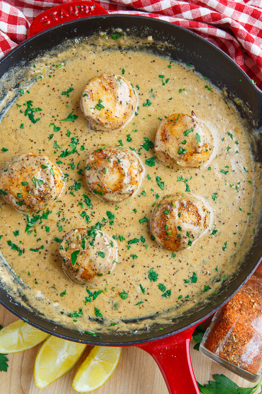 Seared Scallops in a Cajun Mustard Cream Sauce Seared Scallops in a Cajun Mustard Cream Sauce