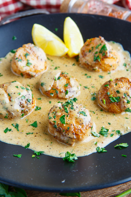 Seared Scallops in a Cajun Mustard Cream Sauce Seared Scallops in a Cajun Mustard Cream Sauce
