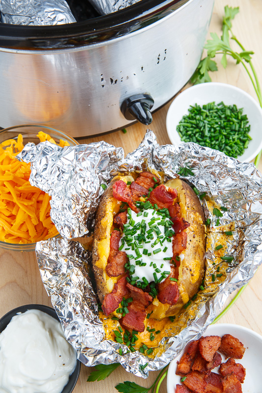 Slow Cooker Loaded Baked Potatoes Slow Cooker Loaded Baked Potatoes