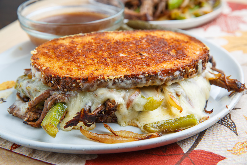 Slow Cooker Roast Beef Philly Cheesesteak French Dip Grilled Cheese Sandwich Slow Cooker Roast Beef Philly Cheesesteak French Dip Grilled Cheese Sandwich