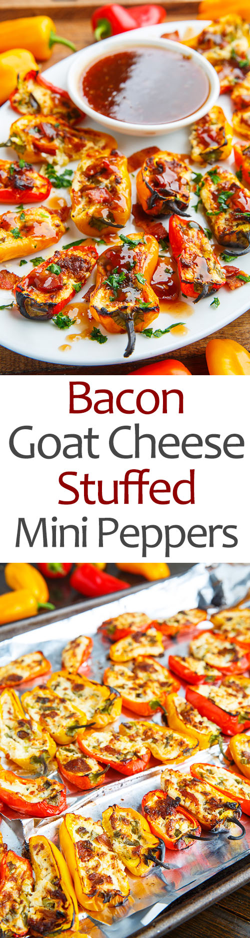Bacon and Goat Cheese Stuffed Mini Peppers with Balsamic Sweet Chili Sauce Bacon and Goat Cheese Stuffed Mini Peppers with Balsamic Sweet Chili Sauce