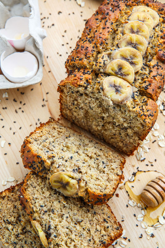 Sesame Chia Banana Bread with Honey and Tahini