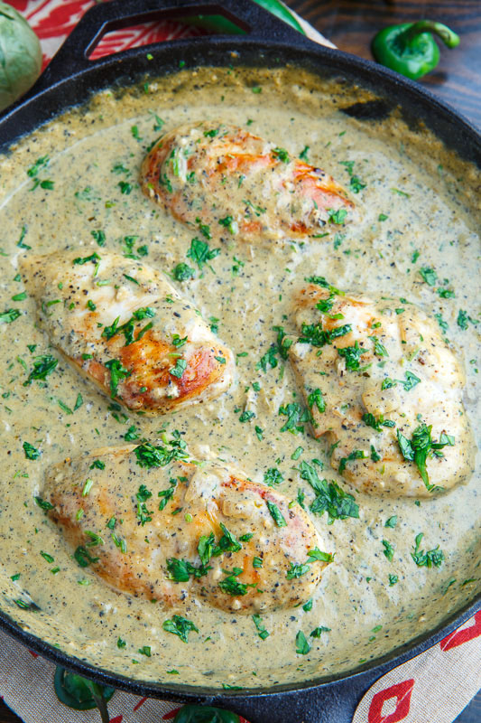 Creamy Salsa Verde Skillet Chicken