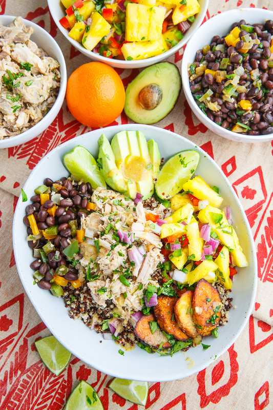 Cuban Mojo Pulled Pork Quinoa Bowls with Pineapple Salsa Cuban Mojo Pulled Pork Quinoa Bowls with Pineapple Salsa