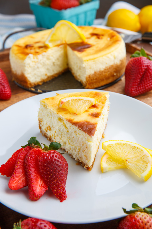 Lemon New York Style Cheesecake with Gingersnap Crust Lemon New York Style Cheesecake with Gingersnap Crust