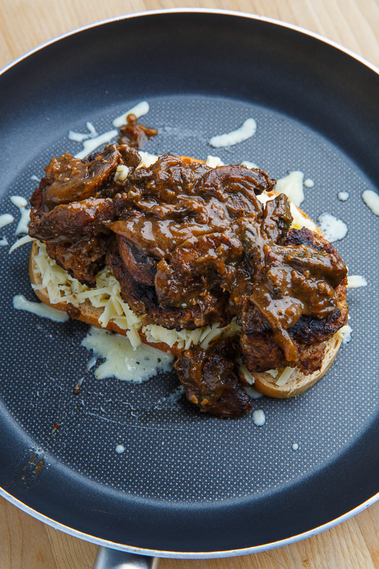 Salisbury Steak Grilled Cheese with Mushroom Gravy Salisbury Steak Grilled Cheese with Mushroom Gravy