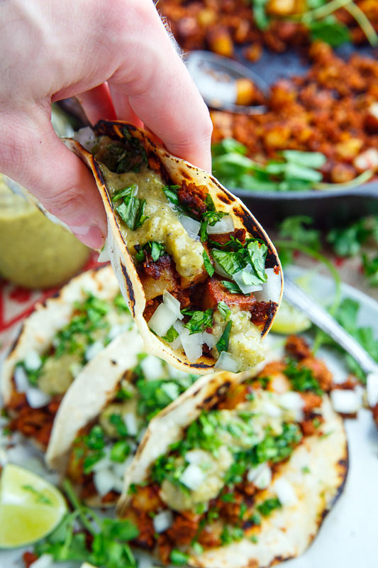 Chorizo and Potato Tacos with Avocado Salsa Verde Chorizo and Potato Tacos with Avocado Salsa Verde